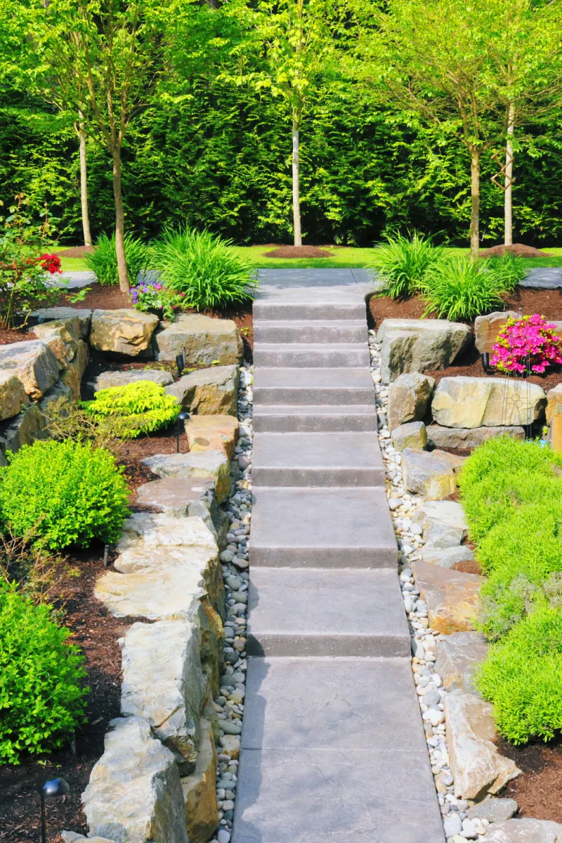 hardscape and landscape in a residential house white hall md